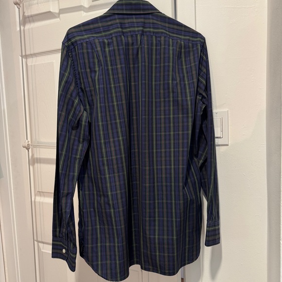 J.crew Men's Blue and Green tartan Plaid Shirt Sz M (15-15.5) - Picture 5 of 6